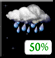 Tonight: A chance of rain. Mostly cloudy. Low around 39, with temperatures rising to around 41 overnight. Southeast wind around 3 mph. Chance of precipitation is 50%. New rainfall amounts less than a tenth of an inch possible. Tonight: Chance Light Rain