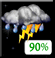 Tonight: Showers and thunderstorms. Cloudy. Low around 39, with temperatures rising to around 41 overnight. South wind around 2 mph. Chance of precipitation is 90%. New rainfall amounts between 1 and 2 inches possible. Tonight: Showers And Thunderstorms